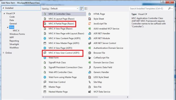 MVC view user control
